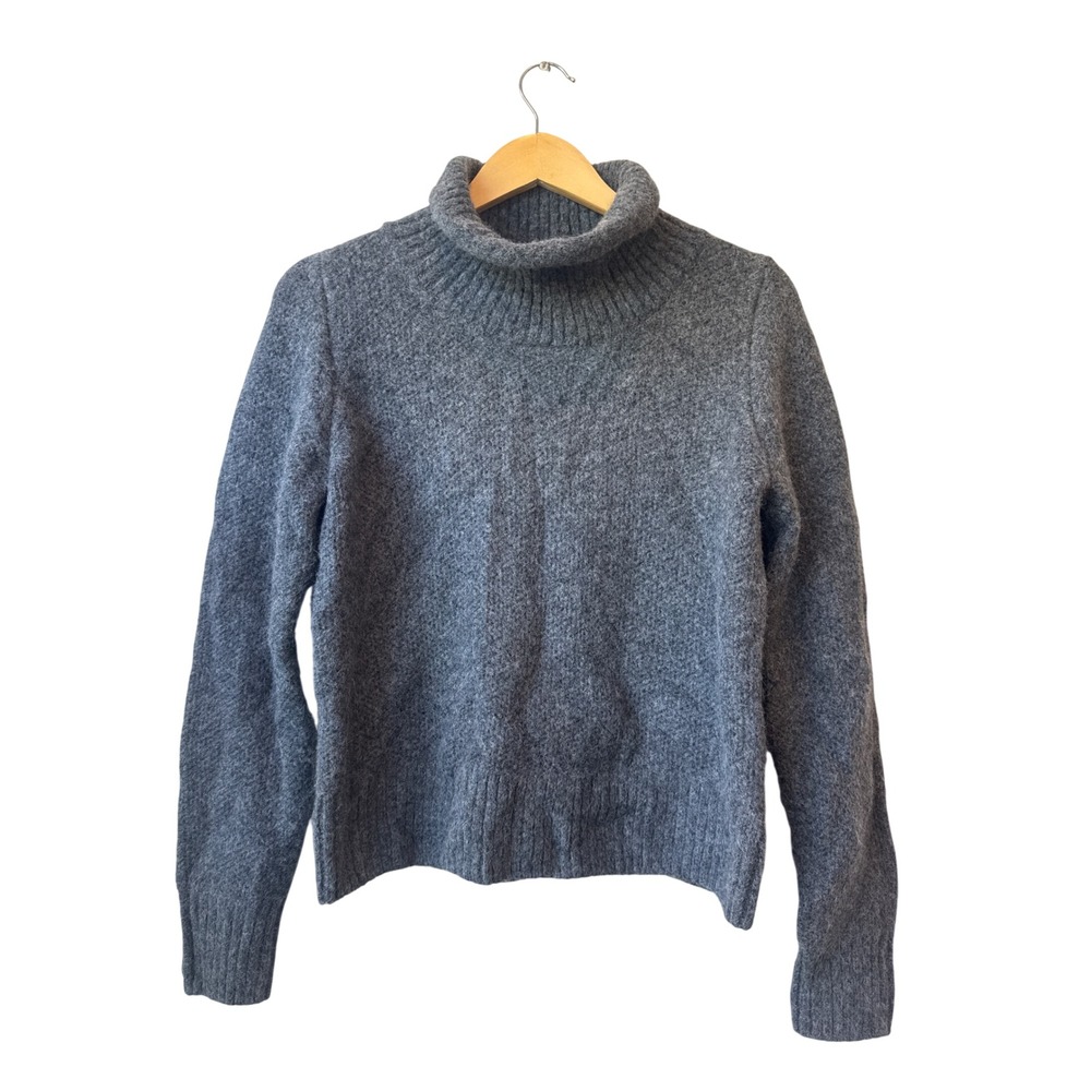 COS Womens Alpaca Yak Gray Roll‎ Neck Sweater XS Quiet Luxury Modern Minimalist